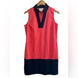 Saul to Sable | Coral and Navy Color Block Tunic Dress